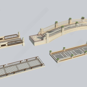 简欧景观桥3D模型下载